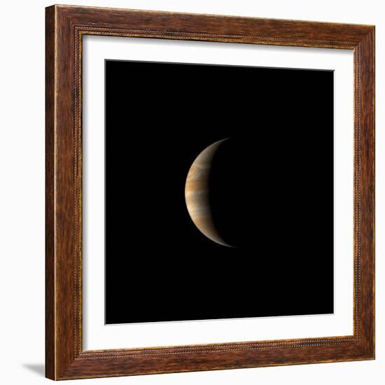 Crescent Jupiter with the Great Red Spot.-Michael Benson-Framed Photographic Print