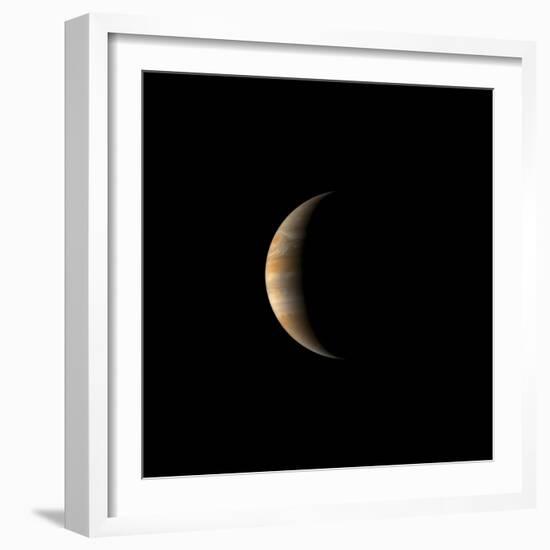 Crescent Jupiter with the Great Red Spot.-Michael Benson-Framed Photographic Print