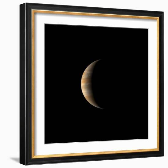 Crescent Jupiter with the Great Red Spot.-Michael Benson-Framed Photographic Print