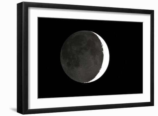 Crescent Moon And Earthshine-Dr. Juerg Alean-Framed Photographic Print