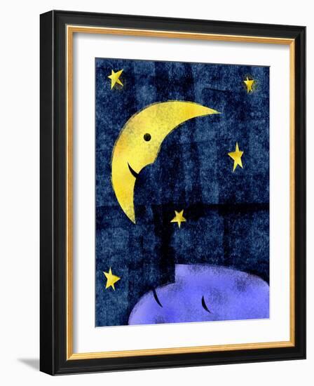 Crescent moon and sleeping man-Harry Briggs-Framed Giclee Print