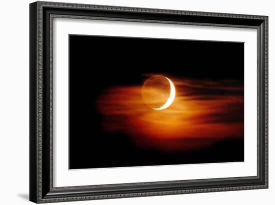 Crescent Moon At Sunset-Laurent Laveder-Framed Photographic Print