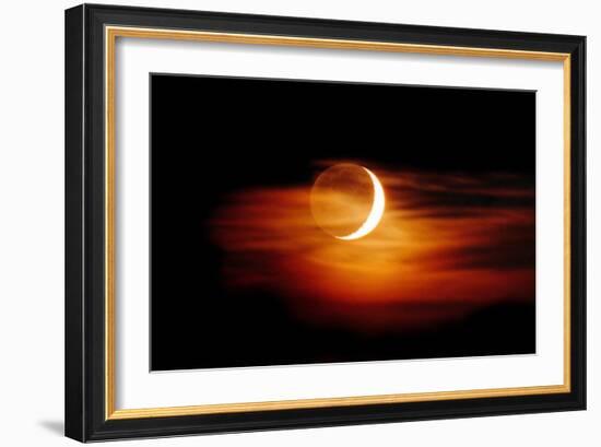 Crescent Moon At Sunset-Laurent Laveder-Framed Photographic Print