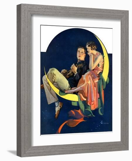 "Crescent Moon Couple,"June 14, 1930-Elbert Mcgran Jackson-Framed Giclee Print