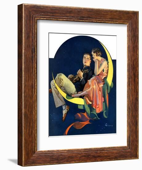 "Crescent Moon Couple,"June 14, 1930-Elbert Mcgran Jackson-Framed Premium Giclee Print