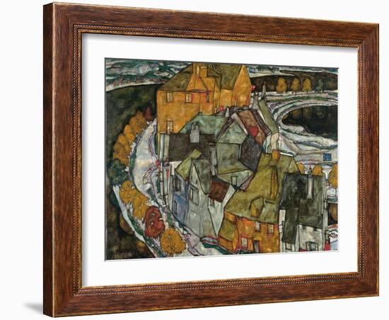 Crescent of Houses II (Island Tow), 1915-Egon Schiele-Framed Giclee Print