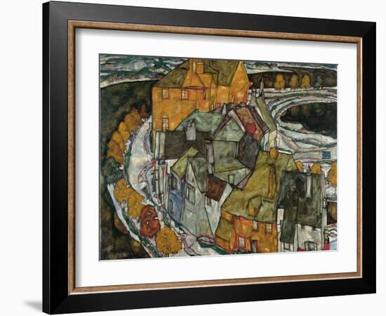 Crescent of Houses II (Island Tow), 1915-Egon Schiele-Framed Giclee Print