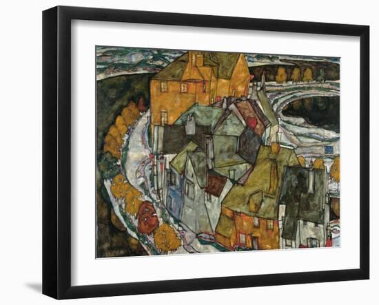 Crescent of Houses II (Island Tow), 1915-Egon Schiele-Framed Giclee Print