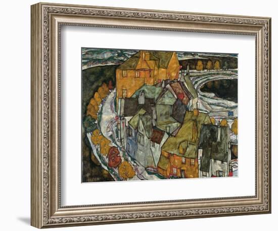 Crescent of Houses II (Island Tow), 1915-Egon Schiele-Framed Giclee Print