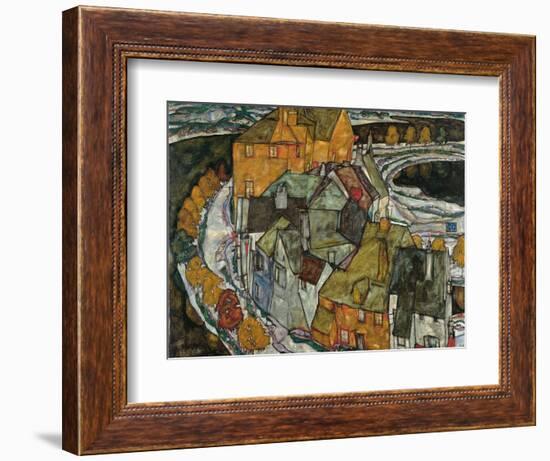 Crescent of Houses II (Island Tow), 1915-Egon Schiele-Framed Giclee Print