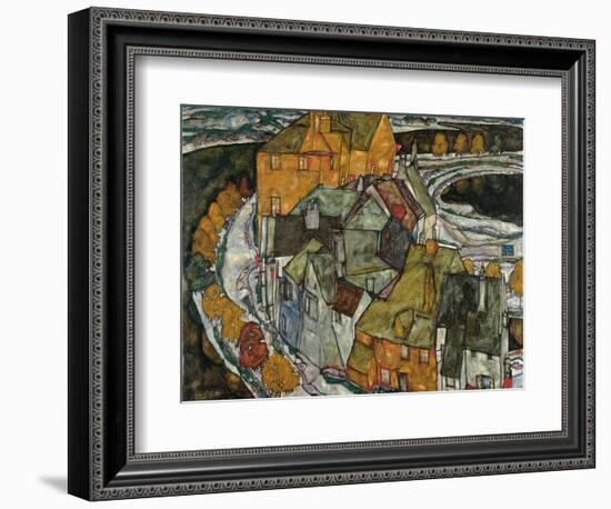 Crescent of Houses II (Island Tow), 1915-Egon Schiele-Framed Giclee Print