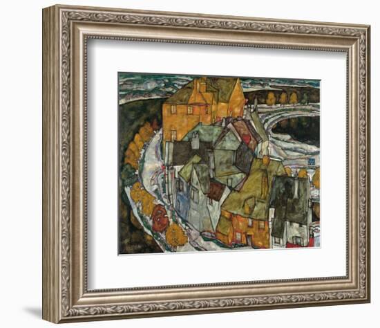 Crescent of Houses II (Island Town), 1915-Egon Schiele-Framed Giclee Print