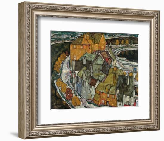 Crescent of Houses II (Island Town), 1915-Egon Schiele-Framed Art Print