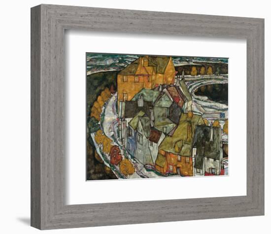 Crescent of Houses II (Island Town), 1915-Egon Schiele-Framed Art Print