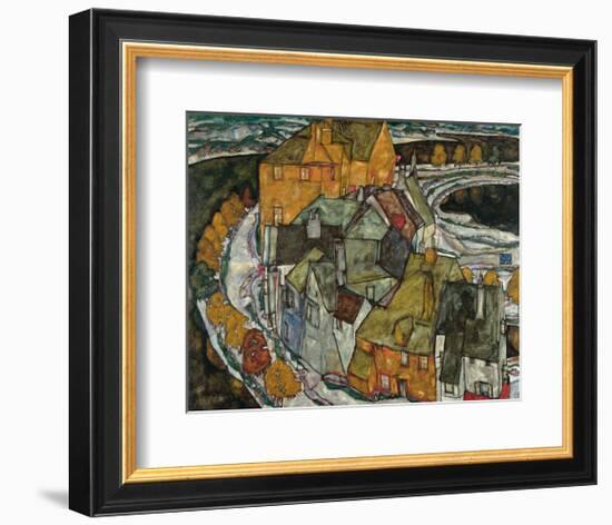 Crescent of Houses II (Island Town), 1915-Egon Schiele-Framed Art Print