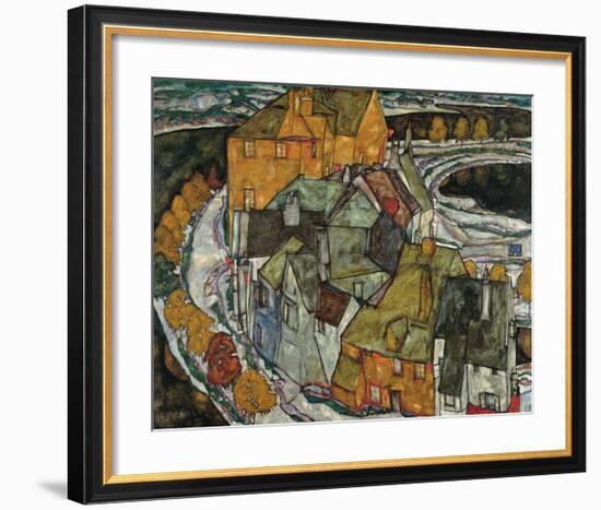 Crescent of Houses II (Island Town), 1915-Egon Schiele-Framed Premium Giclee Print