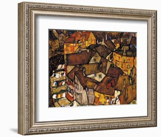 Crescent of Houses (The Small City V), 1915-Egon Schiele-Framed Giclee Print