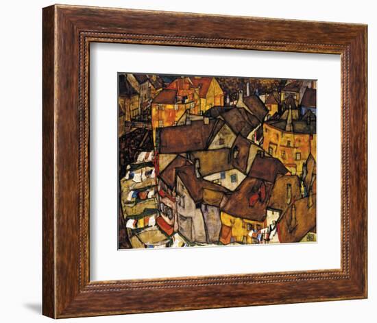 Crescent of Houses (The Small City V), 1915-Egon Schiele-Framed Art Print