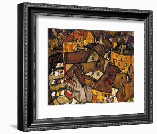 Crescent of Houses (The Small City V), 1915-Egon Schiele-Framed Art Print