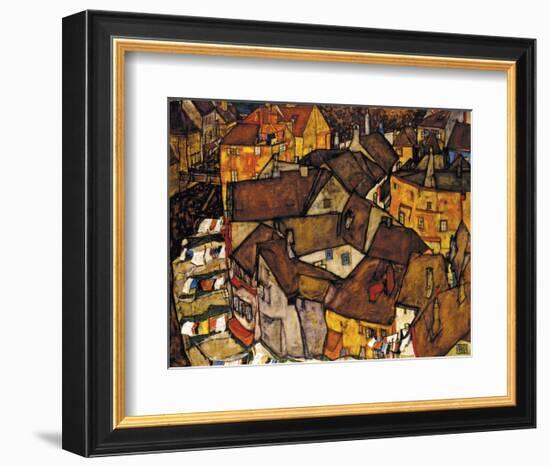 Crescent of Houses (The Small City V), 1915-Egon Schiele-Framed Art Print