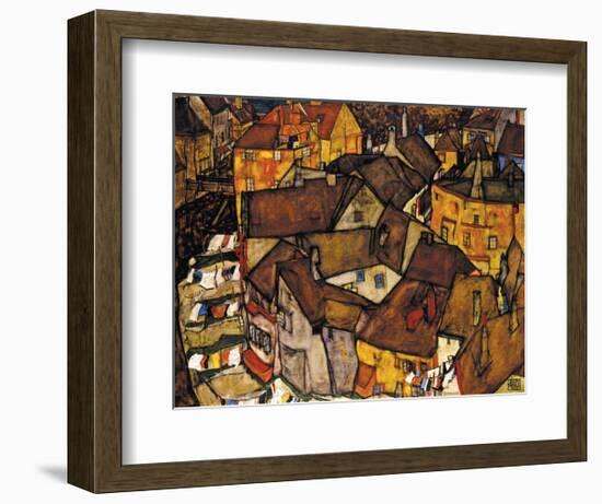 Crescent of Houses (The Small City V), 1915-Egon Schiele-Framed Art Print