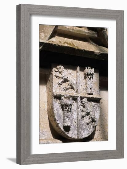 Crest, Decorative Detail from Chateau De L'Herm, Rouffignac-De-Saint-Cernin-Reilhac-null-Framed Giclee Print