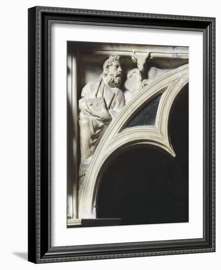 Crest of Arc Depicting Evangelist Luke, Detail from Pergamon or Pulpit-Giovanni Pisano-Framed Giclee Print