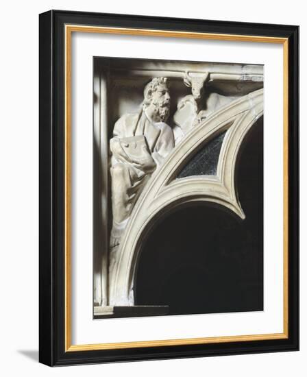 Crest of Arc Depicting Evangelist Luke, Detail from Pergamon or Pulpit-Giovanni Pisano-Framed Giclee Print