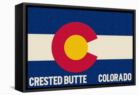 Crested Butte, Colorado - Colorado State Flag-Lantern Press-Framed Stretched Canvas