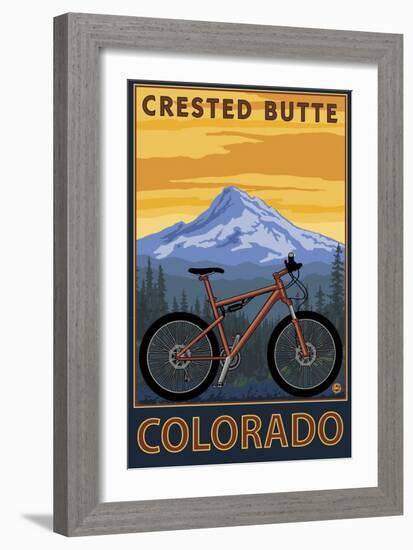 Crested Butte, Colorado - Mountain Bike Scene-Lantern Press-Framed Art Print