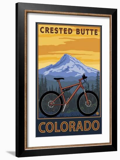 Crested Butte, Colorado - Mountain Bike Scene-Lantern Press-Framed Art Print