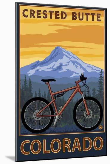 Crested Butte, Colorado - Mountain Bike Scene-Lantern Press-Mounted Art Print