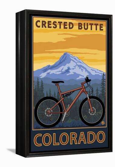 Crested Butte, Colorado - Mountain Bike Scene-Lantern Press-Framed Stretched Canvas