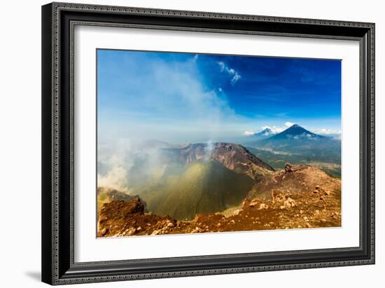 Cresting the peak of Pacaya Volcano in Guatemala City, Guatemala, Central America-Laura Grier-Framed Photographic Print