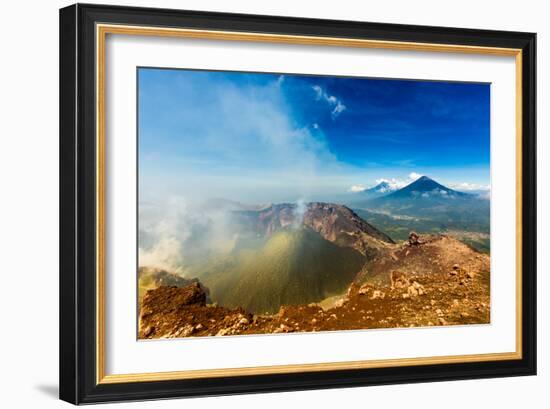Cresting the peak of Pacaya Volcano in Guatemala City, Guatemala, Central America-Laura Grier-Framed Photographic Print