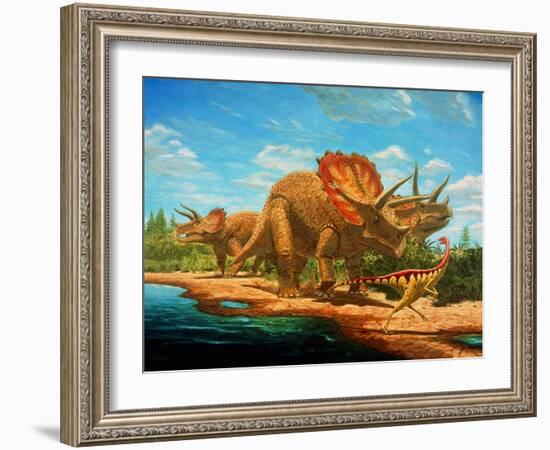 Cretaceous Dinosaurs-Chris Butler-Framed Photographic Print