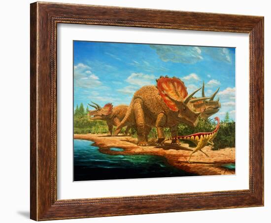 Cretaceous Dinosaurs-Chris Butler-Framed Photographic Print