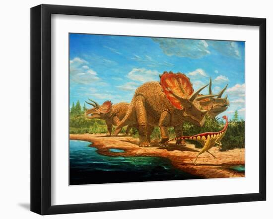 Cretaceous Dinosaurs-Chris Butler-Framed Photographic Print
