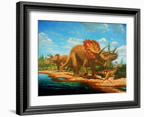 Cretaceous Dinosaurs-Chris Butler-Framed Photographic Print