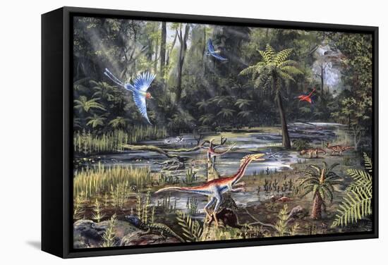 Cretaceous Life, Artwork-Richard Bizley-Framed Premier Image Canvas