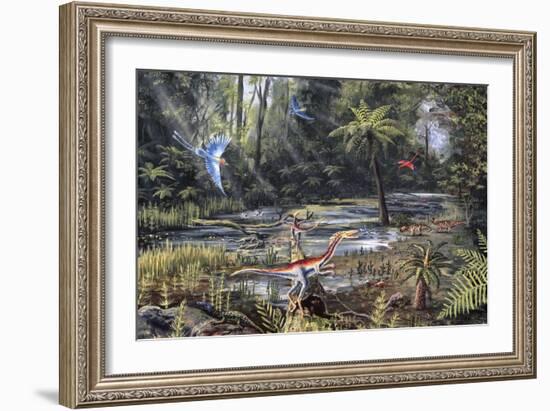 Cretaceous Life, Artwork-Richard Bizley-Framed Photographic Print