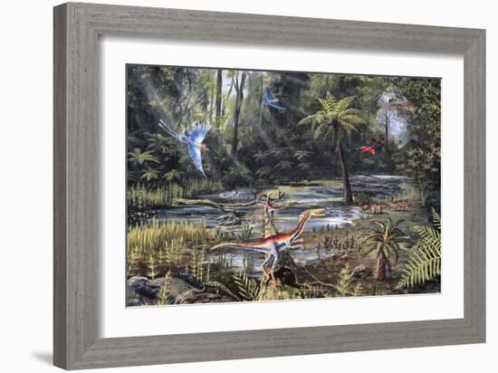 Cretaceous Life, Artwork-Richard Bizley-Framed Photographic Print