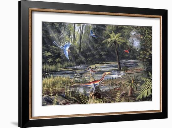 Cretaceous Life, Artwork-Richard Bizley-Framed Photographic Print