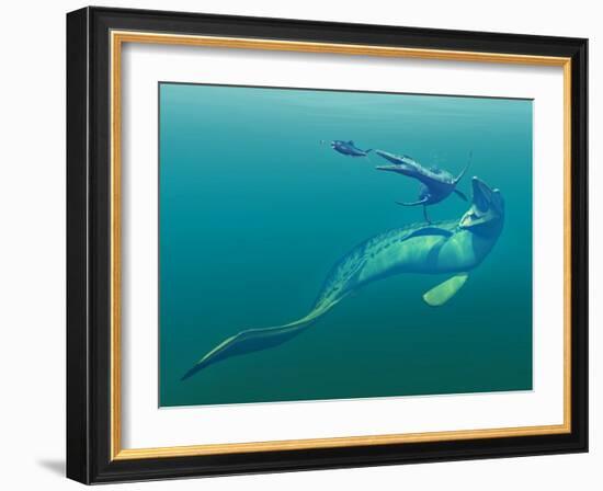 Cretaceous Marine Predators, Artwork-Walter Myers-Framed Photographic Print