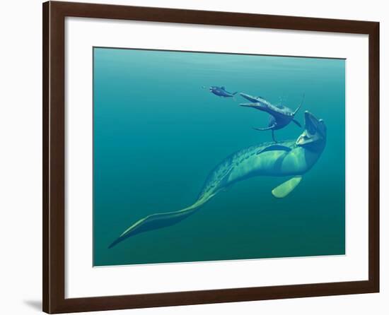 Cretaceous Marine Predators, Artwork-Walter Myers-Framed Photographic Print