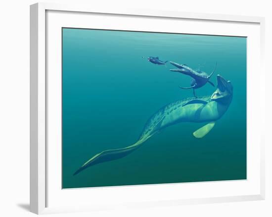 Cretaceous Marine Predators, Artwork-Walter Myers-Framed Photographic Print