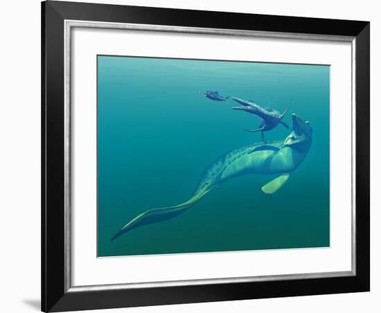 Cretaceous Marine Predators, Artwork-Walter Myers-Framed Photographic Print