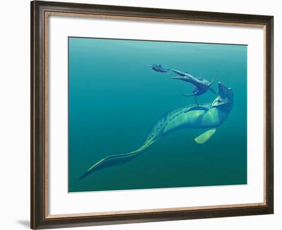 Cretaceous Marine Predators, Artwork-Walter Myers-Framed Photographic Print