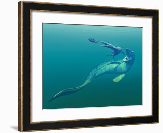 Cretaceous Marine Predators, Artwork-Walter Myers-Framed Photographic Print