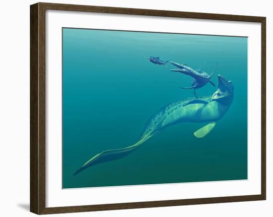 Cretaceous Marine Predators, Artwork-Walter Myers-Framed Photographic Print